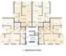 Projektierter Neubau für ein 14-Parteien Mehrfamilienhaus in guter Lage von Heusweiler-Holz - 1. Obergeschoss Grundriss