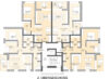 Projektierter Neubau für ein 14-Parteien Mehrfamilienhaus in guter Lage von Heusweiler-Holz - 2. Obergeschoss Grundriss